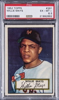 1952 Topps #261 Willie Mays – PSA EX-MT+ 6.5 - First Topps Card!